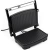 Huslog Piastra Grill 1000W per Panini e Sandwich, Piastre Antiaderenti, Impugnatura Cool Touch, Spia di Controllo, Design Compatto, Piedini Antiscivolo, Acciaio Inox, 28x22,5x8,8 cm, Nero