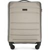WITTCHEN Valigia da viaggio Bagaglio a mano Valigia da cabina Valigia rigida in ABS con 4 ruote girevoli Serratura a combinazione Maniglia telescopica Globe Line Taglia S Champagne Ryanair/ITA Airways