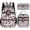 Amabery Set di 3 zaini con stampa leopardata personalizzata, zaino per computer portatile di grande capacità, per adulti, lavoro e viaggio, Leopardo 02, standard, Casual