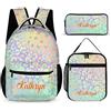 Amabery Set di 3 zaini con stampa leopardata personalizzata, zaino per computer portatile di grande capacità, per adulti, lavoro e viaggio, Leopardo 12, standard, Casual