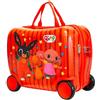 CARTOON Trolley Cavalcabile Bing Bambino Valigia Bagaglio a Mano 40 cm ABS con 4 Ruote Bing Flop Sula Seggiolino Bambini Chiusura a Combinazione Leggero e Resistente Rosso