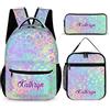 Amabery Set di 3 zaini con stampa leopardata personalizzata, zaino per computer portatile di grande capacità, per adulti, lavoro e viaggio, Leopardo 08, standard, Casual