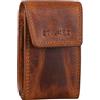STILORD "Lenn" Borsellino Portachiavi Pelle Vera Piccolo Astuccio con Protezione RFID Mini Portamonete Uomo Donna Anti RFID Colore:marrone medio
