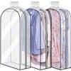 DEARBAG Borsa Porta Abiti con tasselli da 10 inch 3 Pcs Trasparente Copriabiti Antipolvere Custodia Protettiva per Abiti con Zip Custodia Porta Abiti per Donna Uomo Abiti Abiti Cappotti (60x80 cm)