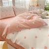 Freyamy Copripiumino 240 x 260 cm+2 federe 65 x 65 cm cuore stampato rosa bianco set da letto matrimoniale per adulti motivo cuore set copripiumino in microfibra con cerniera