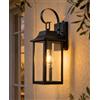 FTL Lampade Parete da Esterno con dal Crepuscolo all'Alba, Grande Nero Applique da parete con Sensore Ambientale, Portico Illuminazione di Sicurezza E27 con ON/OFF Auto, Luci Lanterna da Esterno, IP44