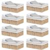 SHTGOI Cesto intrecciato, 1 pezzo, 41 x 29 x 16 cm, rettangolare in rattan templare, impilabile, organizzatore in giacinto d'acqua, per regali, pane, snack (18#)