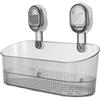 BESPORTBLE Mensola da Bagno Ventose Grande Capacità in Plastica, Design Angolare Appeso, Resistente All'umidità e Facile da Pulire per Doccia e Prodotti la Cura della Pelle