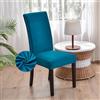 Morbuy Coprisedie con Schienale 2/4/6 Pezzi, Fodere Coprisedie Velluto Addensato per Sala da Pranzo Cucina, Elastico Fodere Coprisedia Lavabili Removibili per Hotel Matrimonio (Blu Pavone,6 Pezzi)