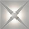 damastoreitalia Applique LED da Parete 12W IP54, Design Moderno Rotondo, 4 Emissioni di Luce, 1200 lm, Bianco, Effetto Croce, Interni ed Esterni (Bianco - Luce fredda)