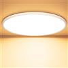 OUILA Plafoniera a LED, piatta, rotonda, 36 W, 3000 K, 3600 lm, montaggio a soffitto, 40 cm