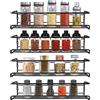 Shodiffy Porta Spezie da Parete, 4 Pezzi Portaspezie Organizer da Appendere per Cucina Bagno in Metallo Nero
