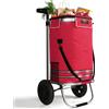Juskyscarrello portaspesa 3in1 con 2 ruote per la spesa - sacco da 56 L rimovibile - pieghevole e moderno - rosso