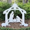 SMEXXY Holy Night - Presepe natalizio per esterni, in plastica bianca, decorazione natalizia, 40 x 45 x 26 cm