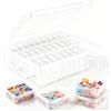 GAESHOW 30 Pezzi Organizzatori di Piccole Perline, Plastica Mini Contenitori Trasparenti con Coperchio, con 64 Adesivi, per Perline, Pillole, Orecchini, Anelli, Diamond Painting Accessori
