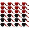 PuntoCasaStore 24 pz scatolina Tocco Cappello di Laurea in Velluto Rosso Nero con Nappina Rossa 7x7x3,7 bomboniera portaconfetti Festa Party