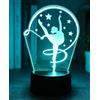 BIRBANN Lampada 3D Illusione Ginnastica Artistica, LED touch 7 colori