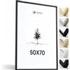 Heimlich® - Cornice per foto - 50x70 cm, Legno di quercia, Nero - Grande cornice per collage fai da te con copertura in foglio di plastica - Solo espositore da parete