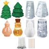 Treedix Stampi in silicone a forma di albero di Natale a forma di pupazzo di neve, stampi 3D per la produzione di candele natalizie, stampi per resina epossidica, per la realizzazione di candele,