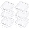 Prmape 6 scatole di immagazzinaggio con coperchio grande, 10,5 x 10,5 x 3,5 cm, rettangolare, vuota, grande scatola di plastica trasparente per accessori fai da te