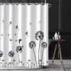 Bovlleetd Tenda da doccia 180x180cm dente di leone bianco e nero semplice dente di volante elfo disegno floreale d'arte Impermeabile Lavabile in Poliestere con 12 Ganci per Bagno Vasca da Bagno