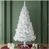 tectake® Albero di Natale Artificiale, Albero di Natale Bianco con Base in acciaio, Christmas Tree Aspetto Naturale, Facile da Pulire, Montaggio Rapido - Bianco - 180 cm / 533 Rami Folti