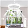 VIMAZ Ventilatore con luce integrata, presa da 220 V, telecomando, lampadina LED a vite, ventilatore con 3 colori dimmerabili, ideale per camera da letto, cucina, ripostiglio, armadio (Bianco)