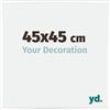 yd. Your Decoration - Cornice 45x45 cm - Cornice Decorativa Parete in Alluminio con Vetro in acryl - Antiriflesso - Ottima Qualità - Bianco Lucente - Kent