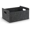 BEHONA Cestino Portaoggetti in Feltro, 31.5x25x15 cm, per Casa/Ufficio/Armadi (Scaffali, Carta A4), Pieghevole e Leggero,Nero (1 pezzo)