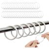 ZIJANG Anelli per Tende Bianco 48 Pezzi, Apertura C Ganci Tende, Ganci per Bastone Tende Multifunzionale con Chiusura, Ganci per Tende Doccia, per Tende Doccia, Tende, Tende Porte