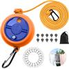 Vlecexs Filo stendibiancheria estensibile, 10 m, portatile, da campeggio, da viaggio, con 10 fibbie fisse e 20 mollette, per campeggio, bagno, lavanderia, giardino, hotel