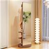 Generic Specchio a Figura Intera Girevole a 360°, Specchi da Pavimento con Appendiabiti, Moderno Specchio a Corpo Intero in Piedi per Soggiorno, Camera da Letto, Spogliatoio