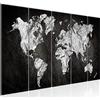 Runa Art Murali XXL Mappa Del Mondo 200 x 80 cm Nero Bianca 5 Pezzi - Made in Germany - 002955a