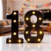 Mrilary Lampada a LED con numeri illuminati, numeri 18, 21,6 cm, per 18° compleanno, decorazione per matrimonio, anniversario, scrivania, decorazione da tavolo