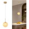KRIPINC Piccola Lampada a Sospensione Moderna in Cristallo, Lampada Soffitto Oro G9 di Lusso con Globo, Altezza Regolabile, per Soggiorno, Camera da Letto, Comodino (15cm, Lampadina Non Inclusa)