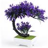 DEANKEJI Viola Bonsai Finto, Bonsai Artificiale, Piantine Finte Decorative con Vasetto, Piante Finte da Interno Plastica, Piante Finte da Interno per Balcone, Giardino, Soggiorno, Tavolo Pranzo