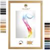 FRAMO Cornice portafoto in legno 50 x 70 cm (misura dell'immagine) in oro cancellato, dimensioni a scelta, cornice per poster, puzzle, collage fotografico, realizzata su misura, cornice su misura
