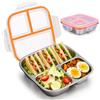 ZenithAura Acciaio Edelstahl Bento Lunchbox Per Adulti Uomini Donne 3 Divisioni Contenitore Per Cibi In Metallo Con Coperchi Con Scorrimento Per Viaggi