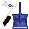 Garronda Set Scopa e Paletta con Manico in Metallo per Pulizie domestiche, Balcone e Giardino, per Uso Interno o Esterno, Adatto Come Accessorio Camino GD-0172 (Nero + Blu)