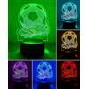 BIRBANN Lampada da calcio 3D, luce notturna a LED per ragazzi, 7 colori, interruttore touch, regalo per calcio ragazzi bambini, lampada per cameretta dei bambini