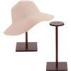 OLYCRAFT 2pz Supporto da Tavolo per Cappelli in Legno Marrone con Base Quadrata Portacappelli Vintage in Legno Massello Supporto Portacappelli Mensola Tavolo per Armato Casa Negozio Scaffale Decor