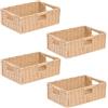 SHTGOI Cesto intrecciato, 1 pezzo, 41 x 29 x 16 cm, rettangolare in rattan templare, impilabile, organizzatore in giacinto d'acqua, per regali, pane, snack (21#)