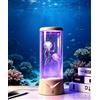 BiKiBao Lampada a forma di medusa con 7 cilindri che cambiano colore, per acquario, acquario, lampada a LED per la decorazione della casa, luce notturna per bambini, regalo ideale per bambini (bianco)