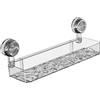Generic Mensola portaoggetti da bagno - Organizer con montaggio a ventosa, mensola rettangolare per doccia con forte assorbenza, senza foratura, scaffale per doccia, piano di lavoro della cucina e