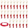 HAPZUR Set 24 Pezzi Portachiavi Corno Portafortuna Bomboniere Laurea, Ciondoli per Collane, Regali di Natale, Regali di Matrimonio (Rosso)