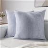 Encasa XO Federe Cuscini Divano, Senza Imbottitura 45x45 cm | Ticker blu navy, 100% Cotone | Cerniera Nascosta | Lavabile in Lavatrice | Decorativi | Set di 2