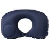 BOOWEN Cuscino da Viaggio Gonfiabile Regolabile Cuscini per Collo a Forma di U Portatili Cuscino Cervicale con Pompa di Gonfiaggio a Pressione Adatto per Aereo, Treno, Ufficio, Casa (blu scuro)