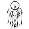DonDon Acchiappasogni Dreamcatcher grande XXL con perle e vere piume Nero - Ø 28 cm