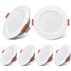 TrustWheel Faretti LED da Incasso 12V Camper, 3W 300LM Luci da Soffitto Downlight, Luce Calda 3000K, Faretti da Incasso IP44 per Roulotte Cucina Bagno Cartongesso, Diametro Foro Ø70-75mm, Set di 6