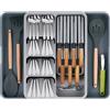 MARPGDX Portaposate da Cassetto,Porta Posate Cucina Cassetto 50 x 40 x 5cm,Organizer Posate da Cassetto,Organizzatore Cassetti con 9 a 11 Scomparti,Organizer Cassetti Cucina - Grandi - Grigio